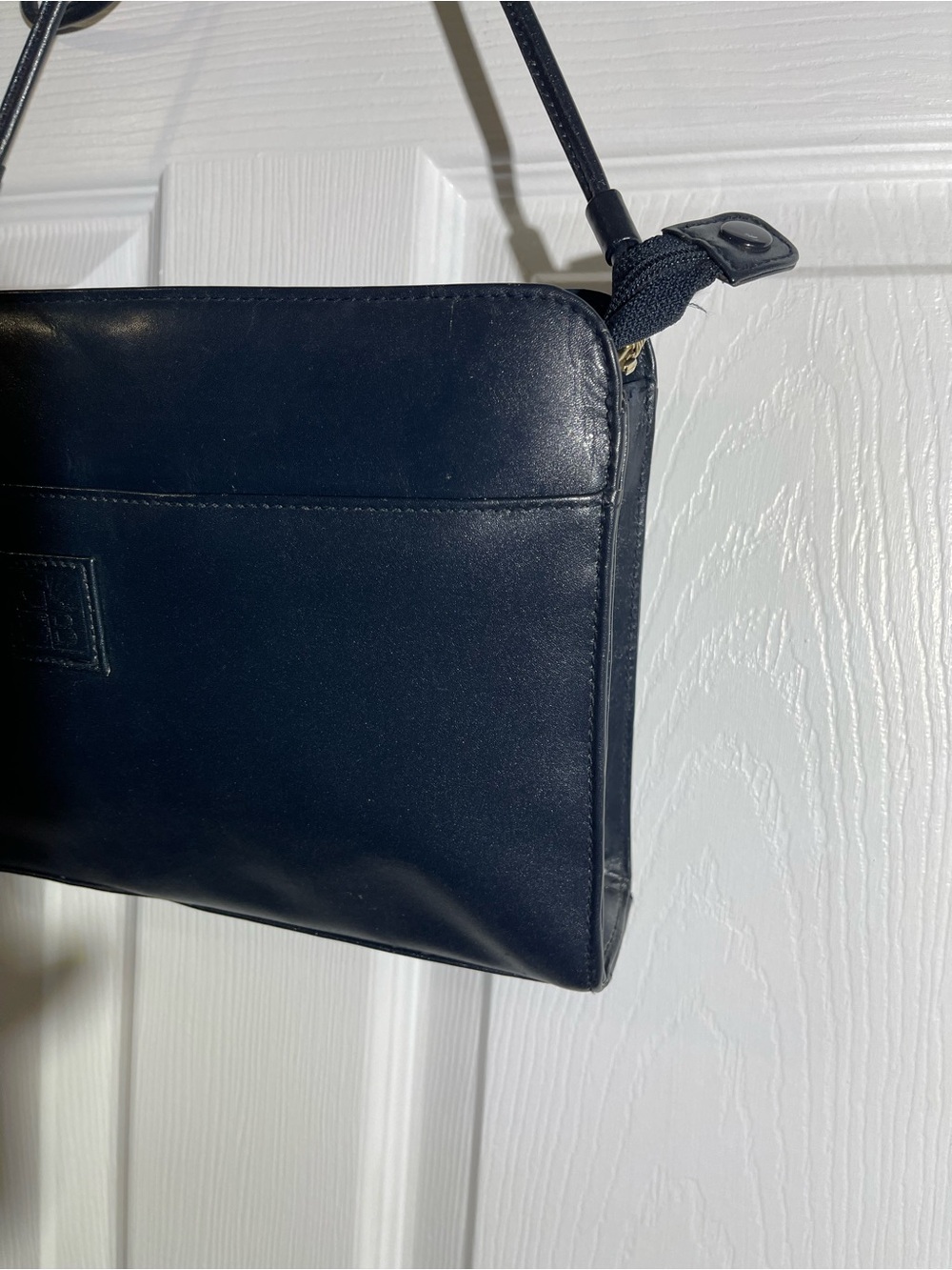 GIANI BERNINI Genuine Leather Navy Crossbody Shoulder Bag VTG - Picture 4 of 11